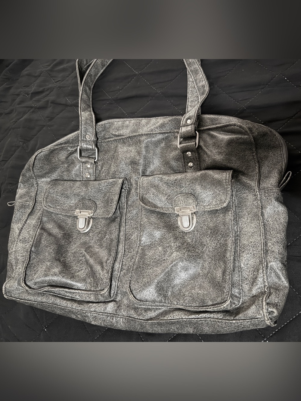 Men's Vintage-Style Gray Shoulder Bag